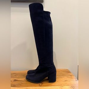 Stuart Weitzman all suede knee high boots US size 4 in dark navy